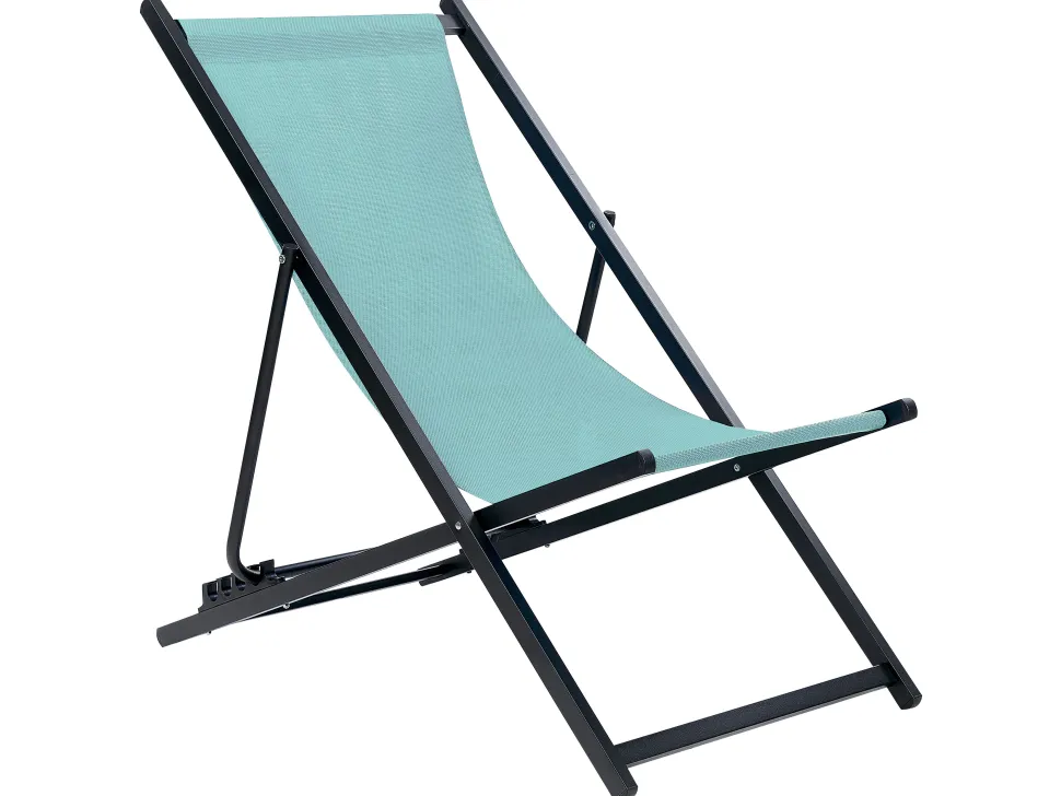 Cadeira De Jardim Dobravel Azul Turquesa E Preta Locri Ii