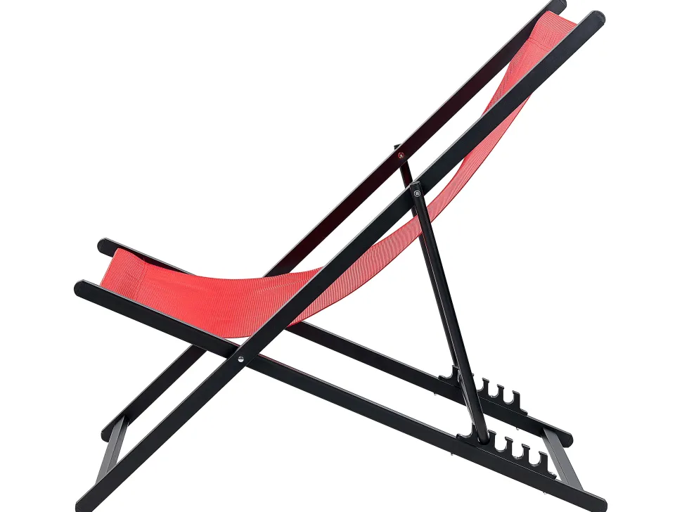 Cadeira De Jardim Dobravel Vermelha E Preta Locri Ii