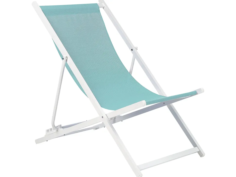 Cadeira De Jardim Dobravel Azul Turquesa E Branca Locri Ii