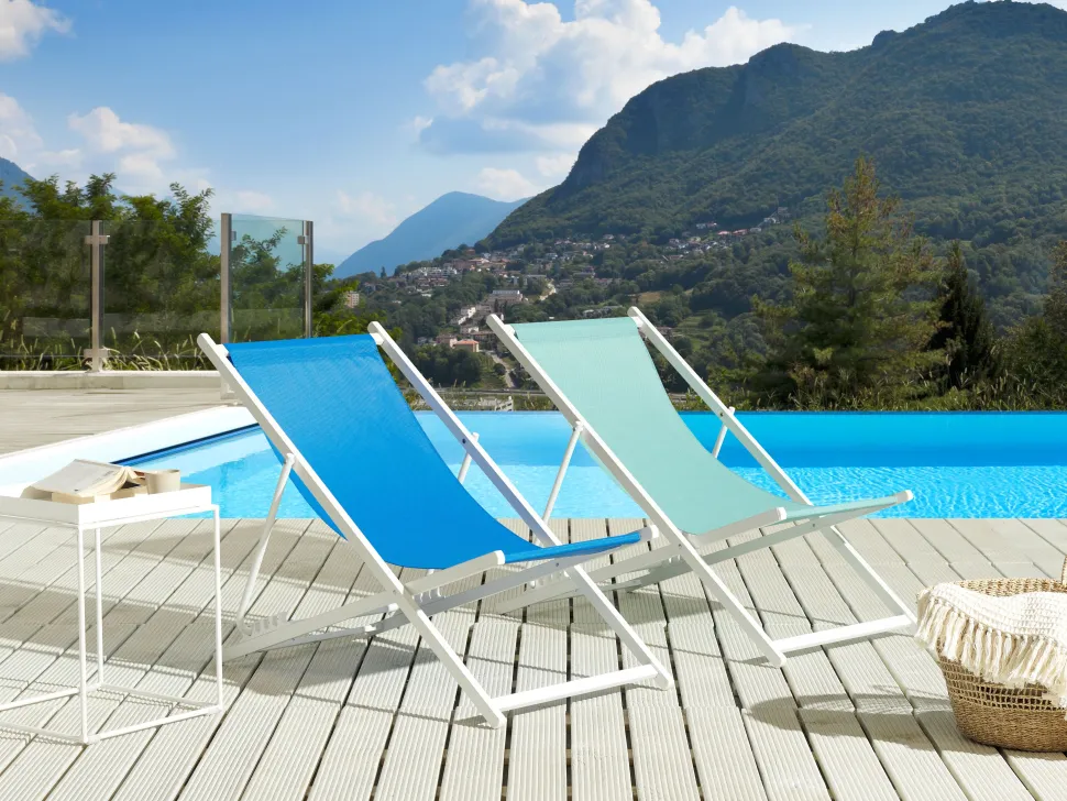 Cadeira De Jardim Dobravel Azul Turquesa E Branca Locri Ii