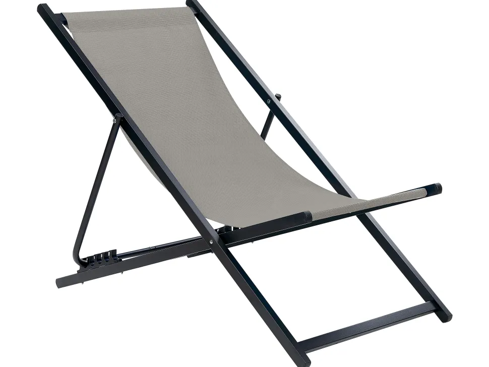 Cadeira De Jardim Dobravel Cinzenta E Preta Locri Ii