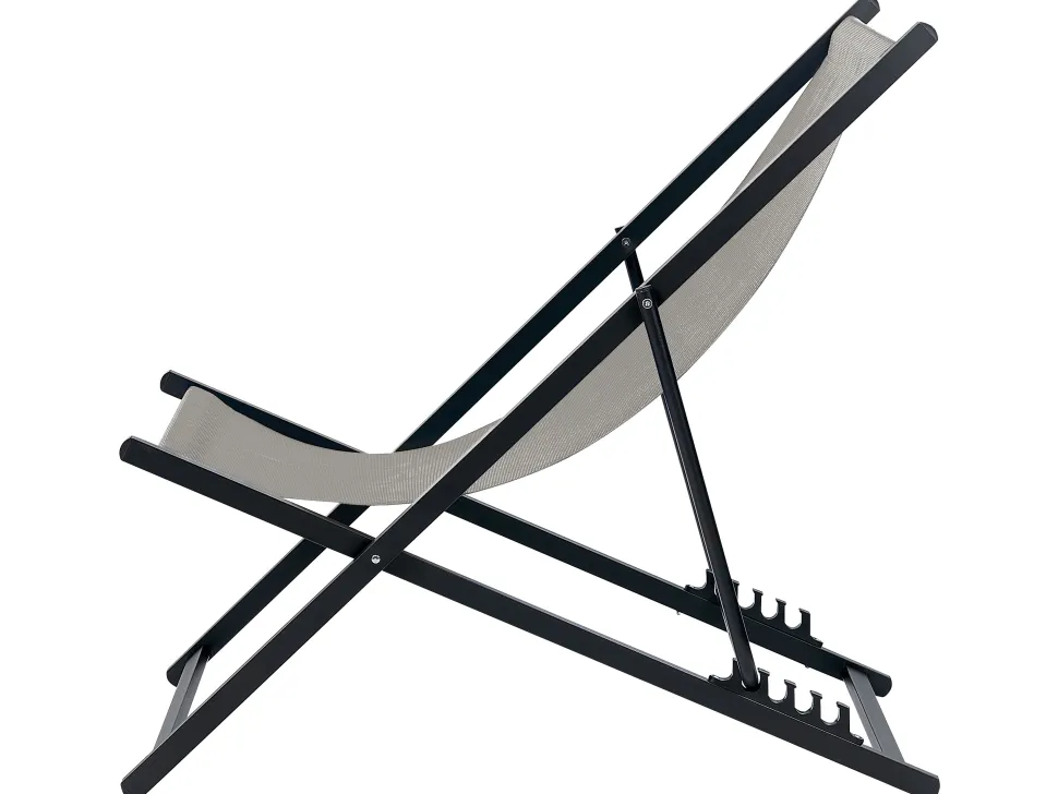 Cadeira De Jardim Dobravel Cinzenta E Preta Locri Ii