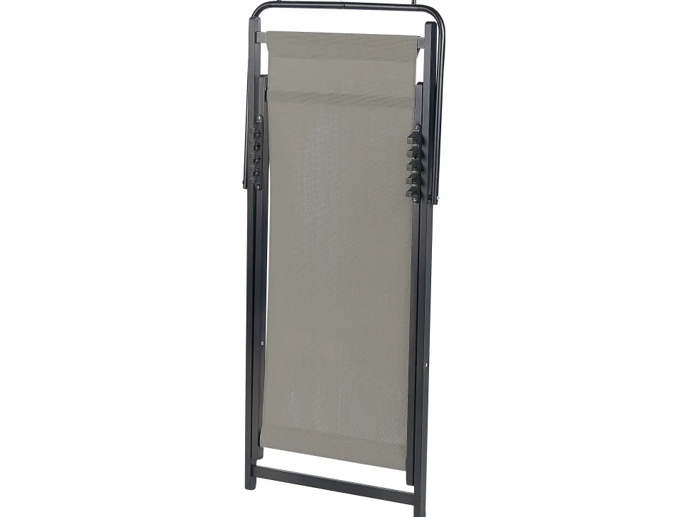 Cadeira De Jardim Dobravel Cinzenta E Preta Locri Ii