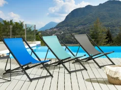 Cadeira De Jardim Dobravel Azul E Preta Locri Ii