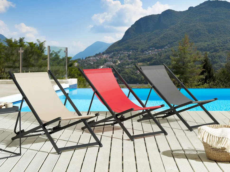 Cadeira De Jardim Dobravel Creme E Preta Locri Ii