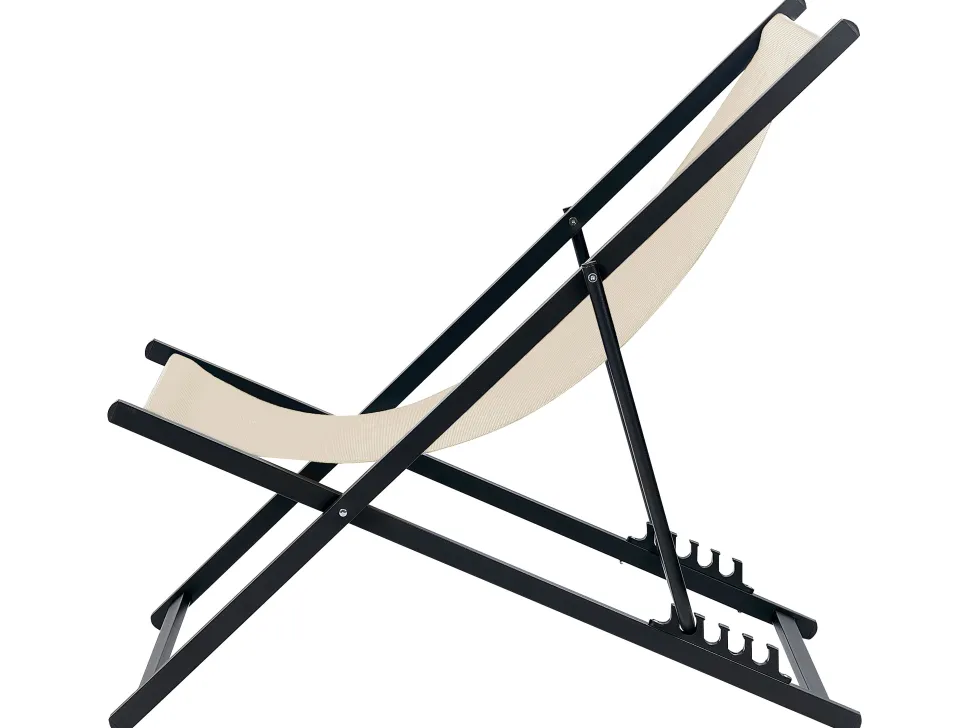 Cadeira De Jardim Dobravel Creme E Preta Locri Ii
