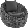 Cadeira De Jardim Em Rattan Preto Lerici