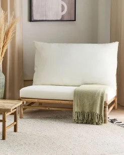 Cadeira Em Bambu Claro E Branco Todi