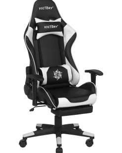 Cadeira Gaming Em Pele Sintetica Branca E Preta Victory