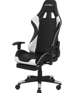 Cadeira Gaming Em Pele Sintetica Branca E Preta Victory