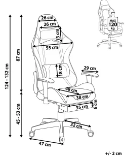 Cadeira Gaming Em Pele Sintetica Camuflada E Preta Victory