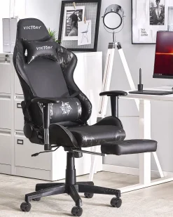 Cadeira Gaming Em Pele Sintetica Camuflada E Preta Victory