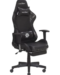 Cadeira Gaming Em Pele Sintetica Camuflada E Preta Victory