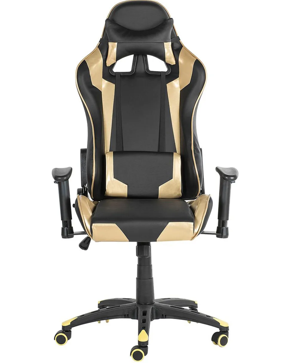 Cadeira Gaming Preta E Dourada Knight