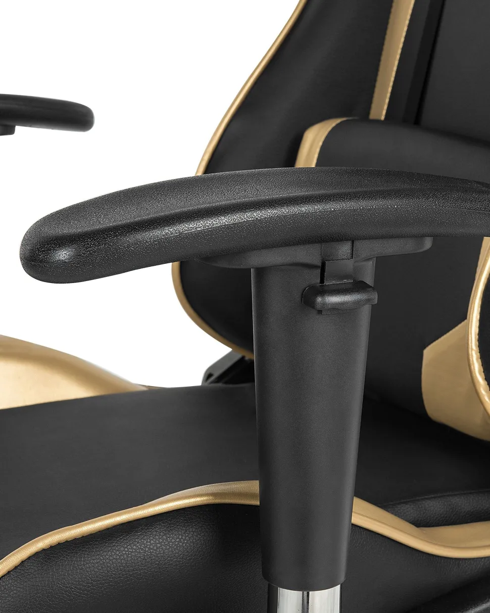 Cadeira Gaming Preta E Dourada Knight