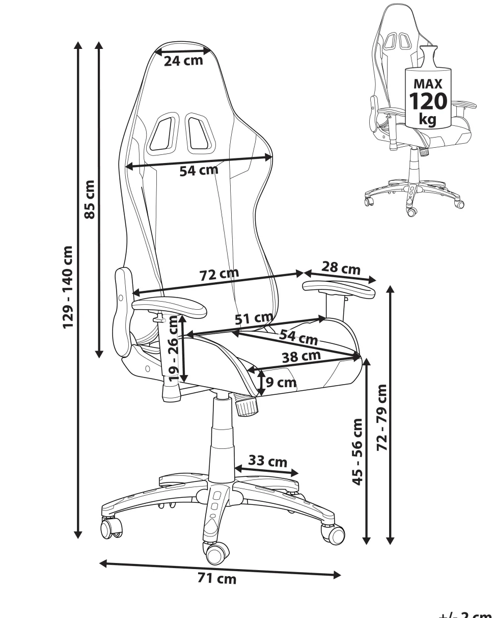 Cadeira Gaming Preta E Dourada Knight