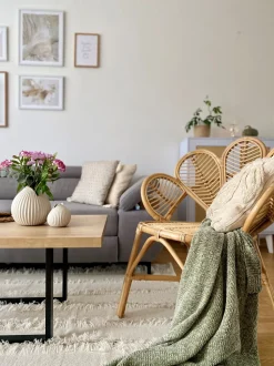 Cadeira Pavao Em Rattan De Cor Natural 88 Cm Florentine Ii