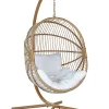 Cadeira Suspensa Em Rattan Creme Com Suporte Acri