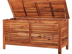 Caixa De Arrumação Para Jardim Em Madeira Castanha Escura 130 X 64 Cm Riviera