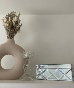 Caixa De Joias Com Efeito Espelhado Prateado Gorron