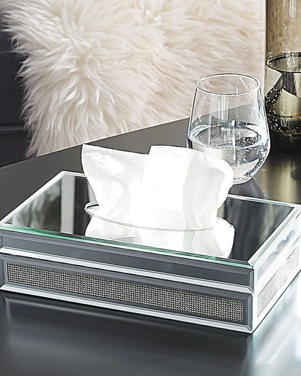 Caixa Espelhada Para Lencos Prateada Charly