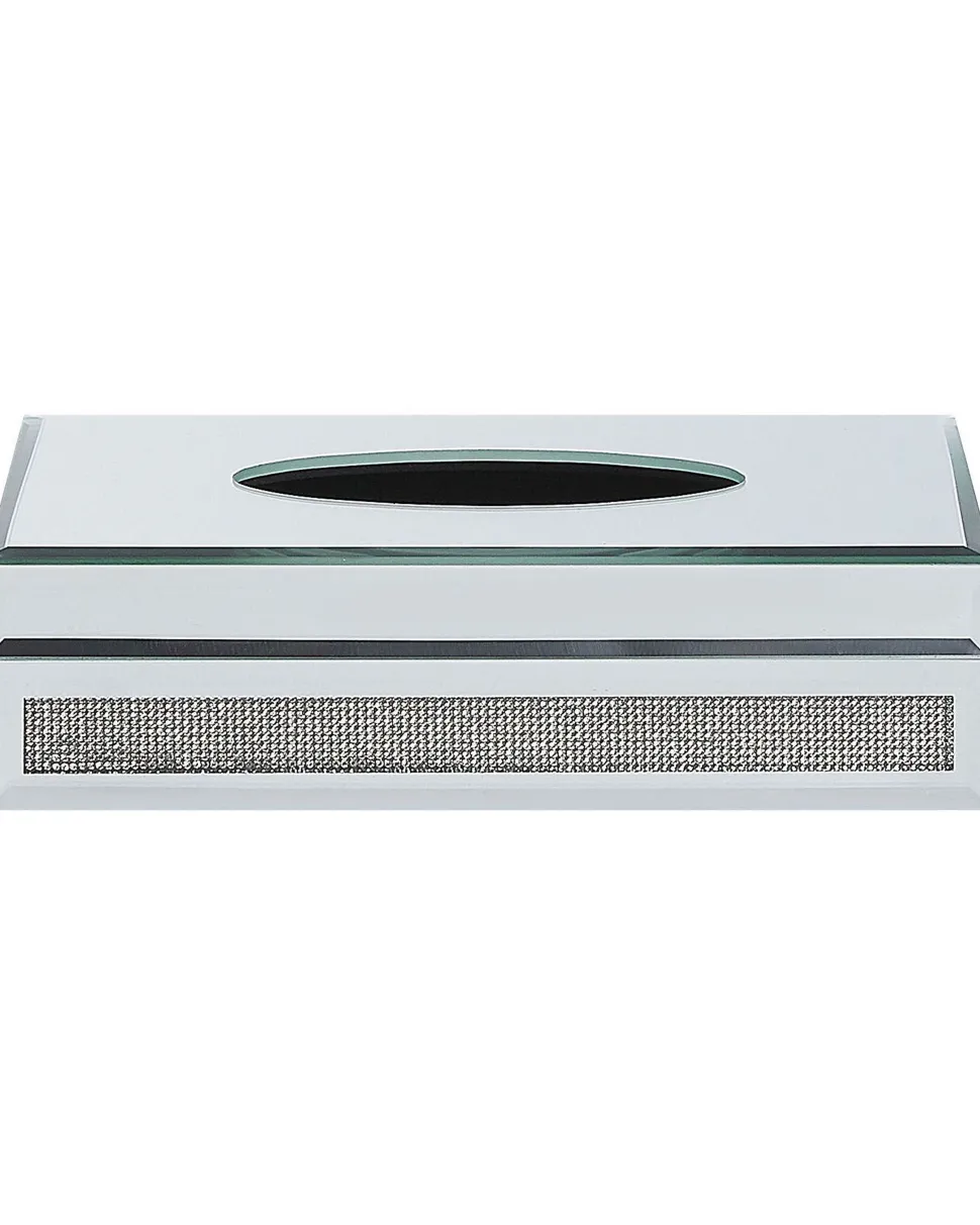 Caixa Espelhada Para Lencos Prateada Charly