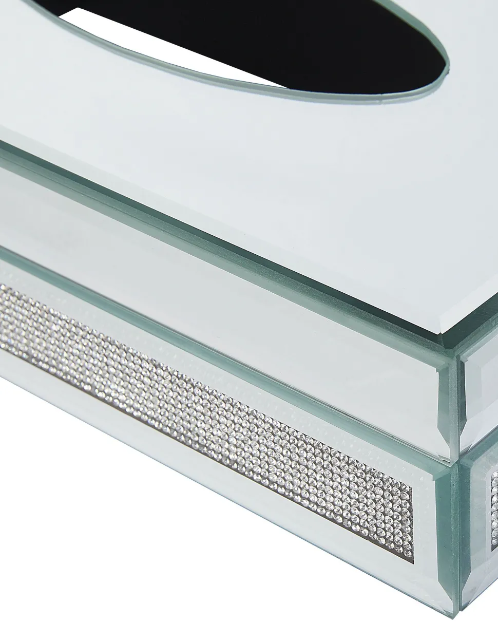 Caixa Espelhada Para Lencos Prateada Charly