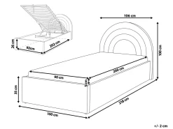 Cama De Solteiro Com Arrumação Em Veludo Rosa 90 X 200 Cm Anet