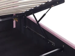 Cama De Solteiro Com Arrumação Em Veludo Rosa 90 X 200 Cm Anet