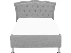 Cama De Solteiro Com Arrumação Em Veludo Cinzento Claro 90 X 200 Cm Metz