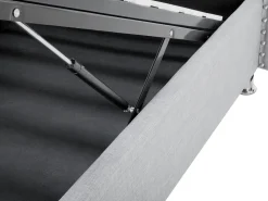 Cama De Solteiro Com Arrumação Em Veludo Cinzento Claro 90 X 200 Cm Metz