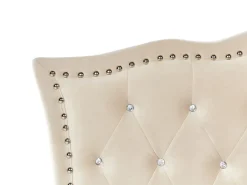 Cama De Solteiro Com Arrumação Em Veludo Creme 90 X 200 Cm Metz