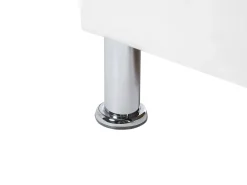 Cama De Solteiro Em Pele Sintetica Branca 90 X 200 Cm Metz