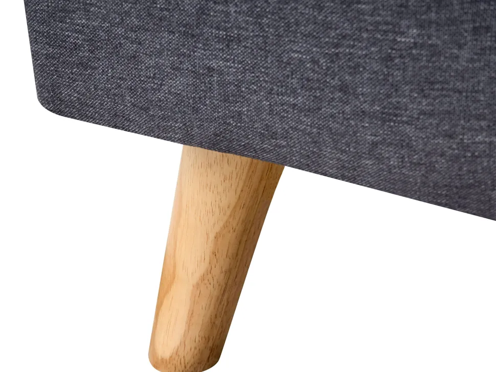 Cama De Solteiro Em Tecido Cinzento Escuro 90 X 200 Cm Rennes