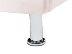 Cama De Solteiro Em Veludo Rosa Pastel 90 X 200 Cm Metz