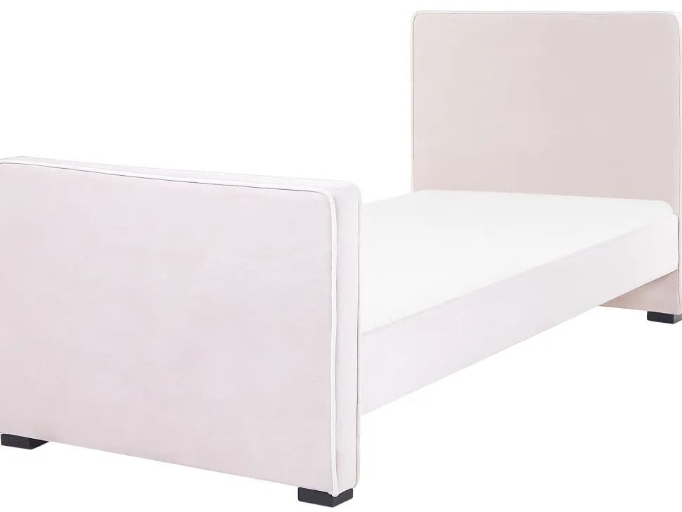 Cama De Solteiro Em Veludo Rosa 90 X 200 Cm Teenie