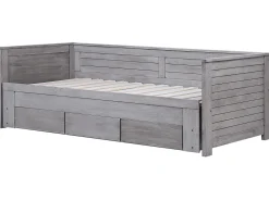 Cama Dupla Com Arrumação Em Madeira Cinzenta 90/180 X 200 Cm Cahors