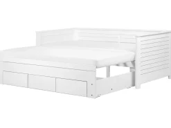 Cama Dupla Com Arrumação Em Madeira Branca 90/180 X 200 Cm Cahors