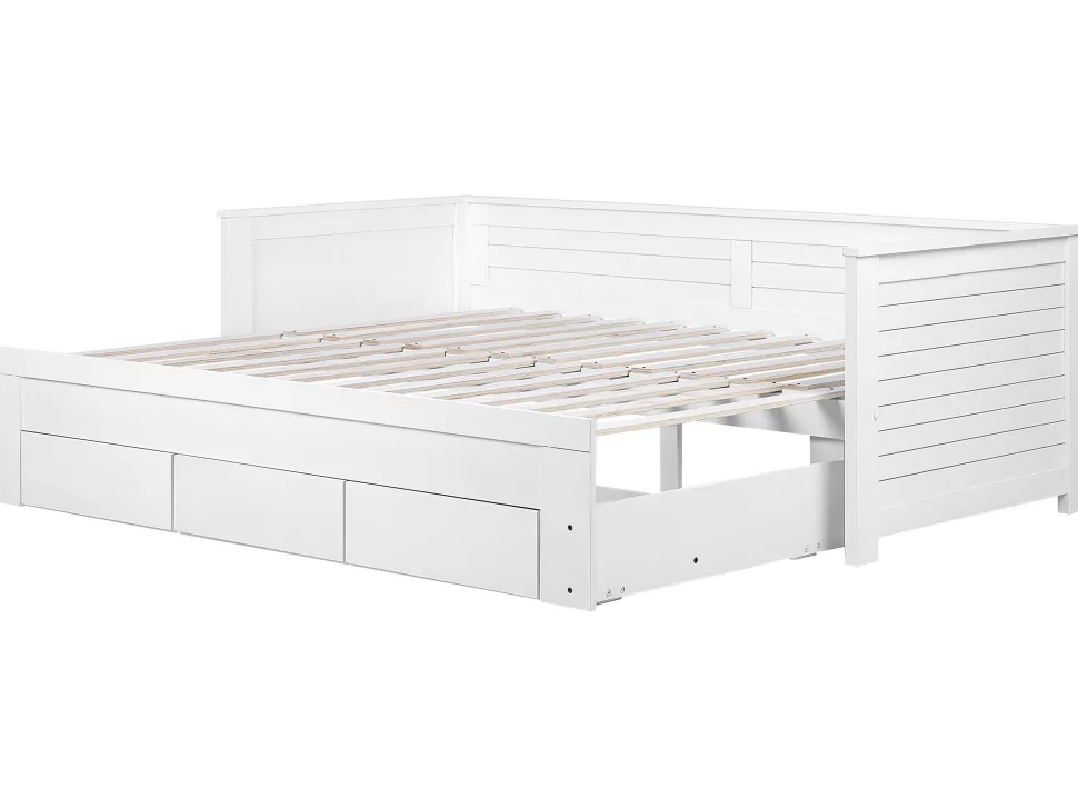 Cama Dupla Com Arrumação Em Madeira Branca 90/180 X 200 Cm Cahors