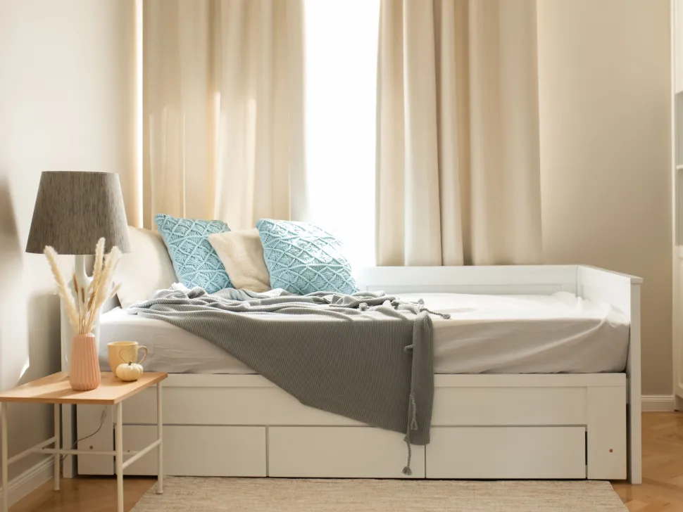 Cama Dupla Com Arrumação Em Madeira Branca 90/180 X 200 Cm Cahors