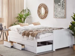 Cama Dupla Com Arrumação Em Madeira Branca 90/180 X 200 Cm Cahors