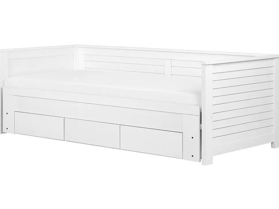 Cama Dupla Com Arrumação Em Madeira Branca 90/180 X 200 Cm Cahors