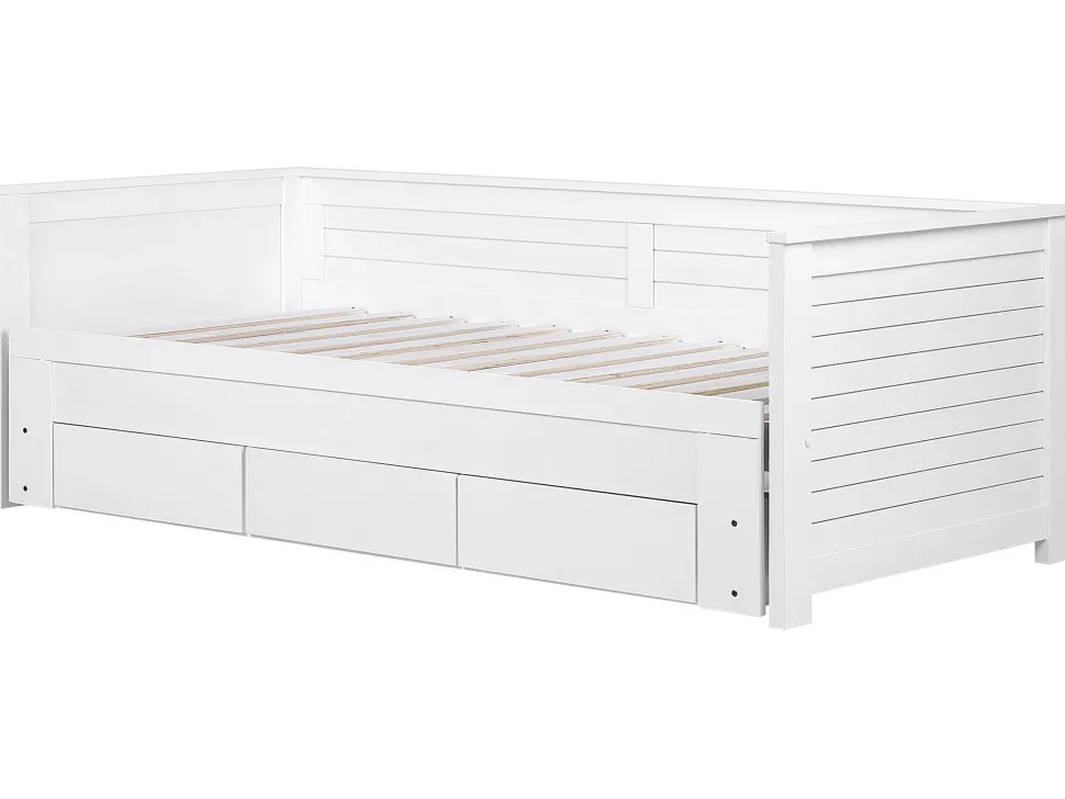 Cama Dupla Com Arrumação Em Madeira Branca 90/180 X 200 Cm Cahors