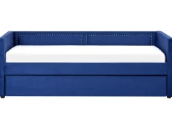 Cama Dupla Em Bombazine Azul Marinho 90 X 200 Cm Mimizan