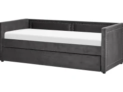 Cama Dupla Em Bombazine Cinzento Escuro 90 X 200 Cm Mimizan