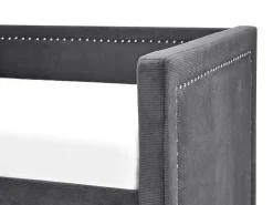 Cama Dupla Em Bombazine Cinzento Escuro 90 X 200 Cm Mimizan