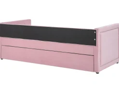 Cama Dupla Em Bombazine Rosa 90 X 200 Cm Mimizan