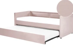 Cama Dupla Em Bombazine Rosa Salmao 90 X 200 Cm Mimizan