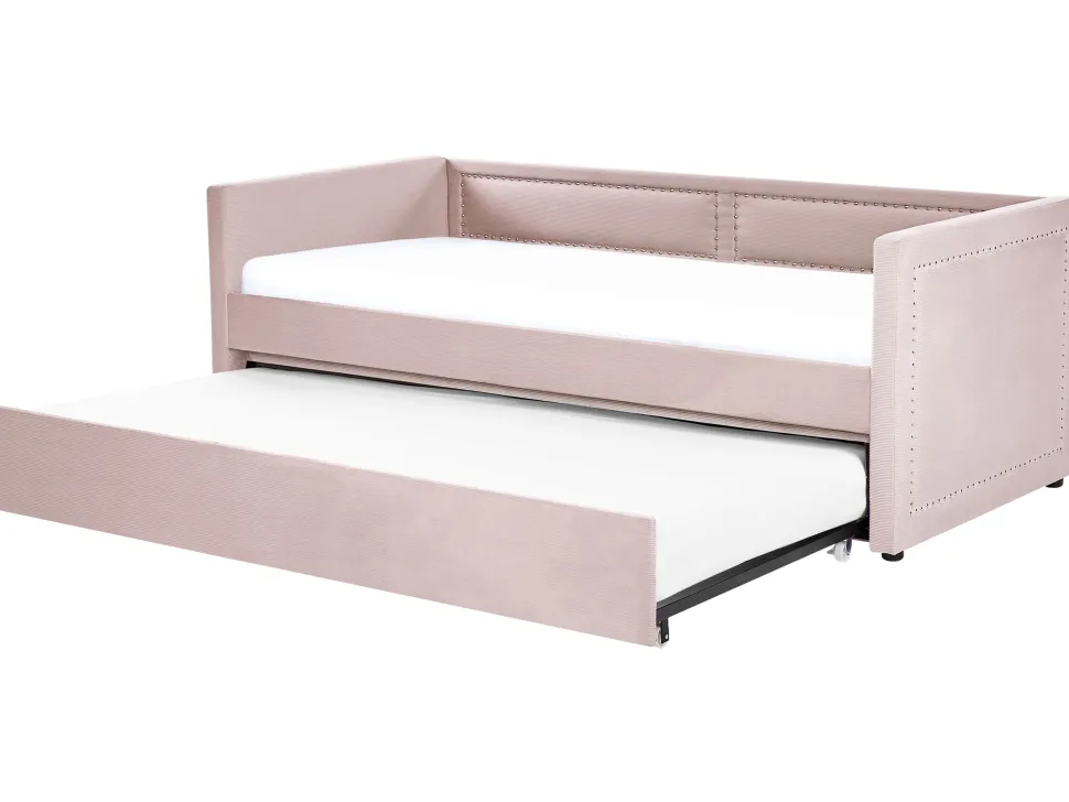 Cama Dupla Em Bombazine Rosa Salmao 90 X 200 Cm Mimizan