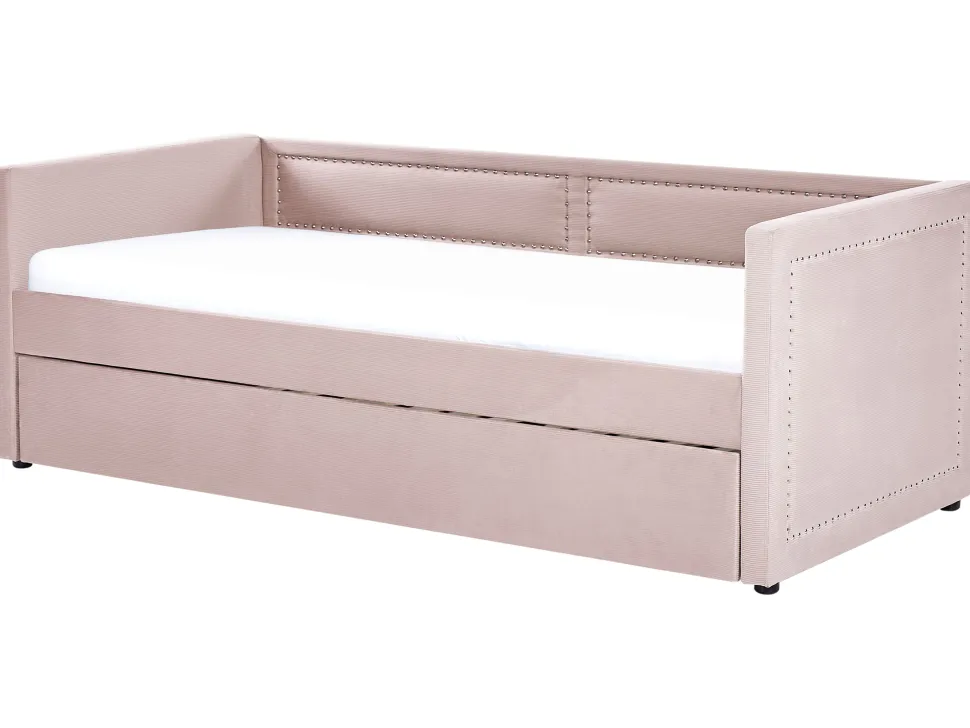 Cama Dupla Em Bombazine Rosa Salmao 90 X 200 Cm Mimizan